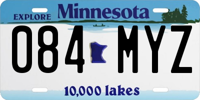 MN license plate 084MYZ
