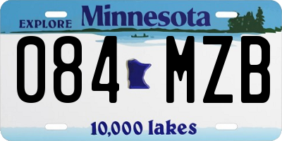 MN license plate 084MZB