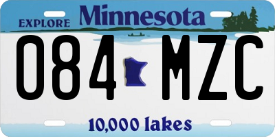 MN license plate 084MZC