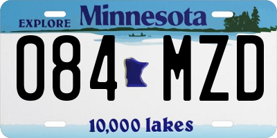 MN license plate 084MZD
