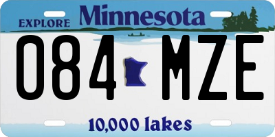 MN license plate 084MZE