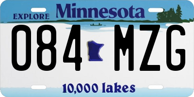 MN license plate 084MZG