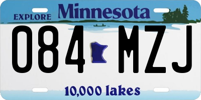 MN license plate 084MZJ