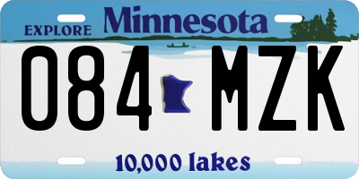 MN license plate 084MZK