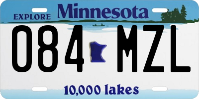 MN license plate 084MZL