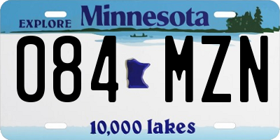 MN license plate 084MZN