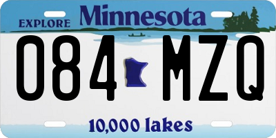 MN license plate 084MZQ