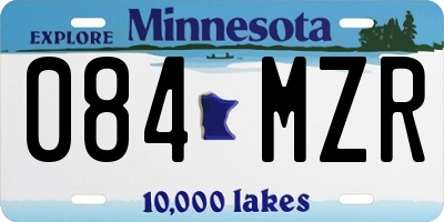 MN license plate 084MZR