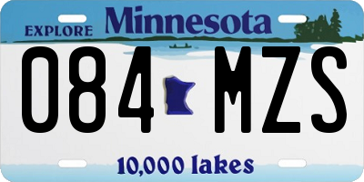 MN license plate 084MZS