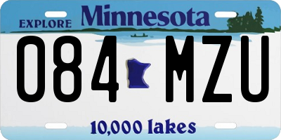 MN license plate 084MZU