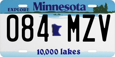 MN license plate 084MZV