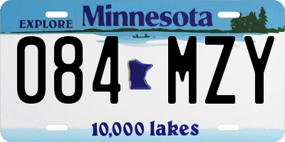 MN license plate 084MZY