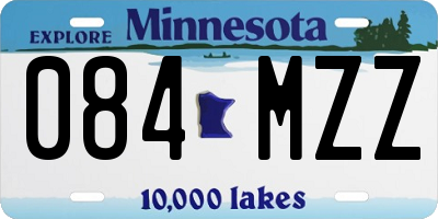 MN license plate 084MZZ