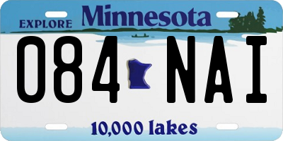 MN license plate 084NAI