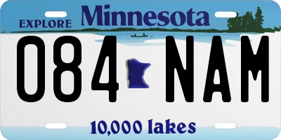 MN license plate 084NAM