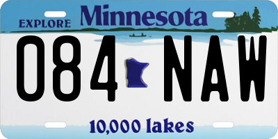 MN license plate 084NAW