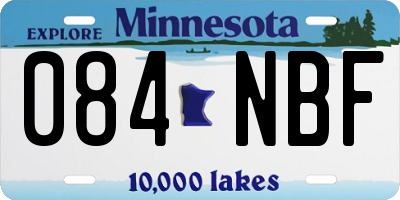 MN license plate 084NBF