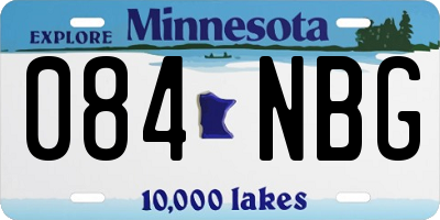 MN license plate 084NBG