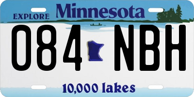 MN license plate 084NBH