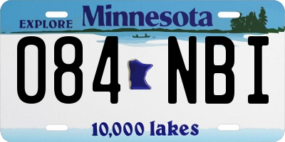 MN license plate 084NBI