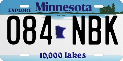 MN license plate 084NBK