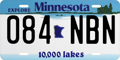 MN license plate 084NBN