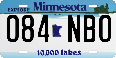 MN license plate 084NBO