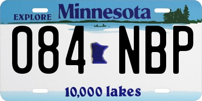 MN license plate 084NBP