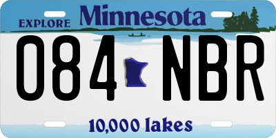 MN license plate 084NBR