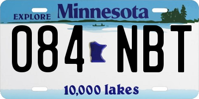 MN license plate 084NBT
