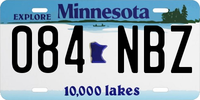 MN license plate 084NBZ
