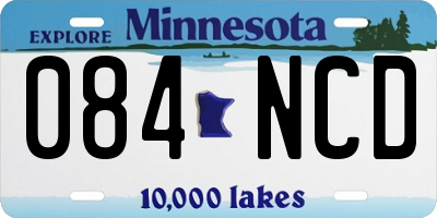 MN license plate 084NCD