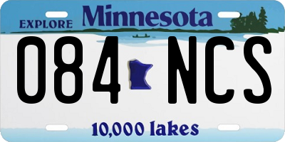 MN license plate 084NCS