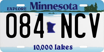 MN license plate 084NCV