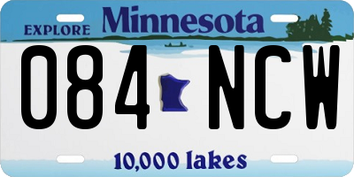 MN license plate 084NCW