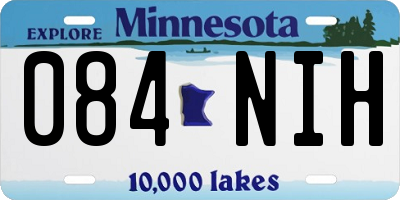 MN license plate 084NIH