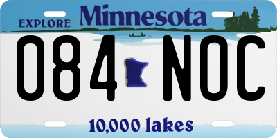 MN license plate 084NOC