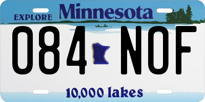 MN license plate 084NOF