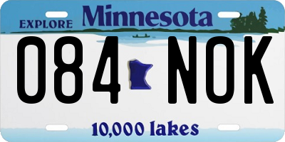 MN license plate 084NOK