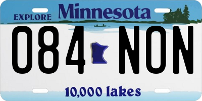 MN license plate 084NON