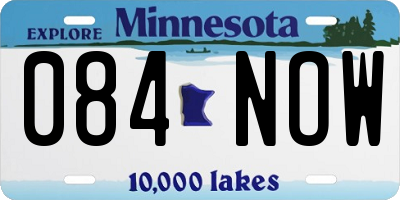 MN license plate 084NOW