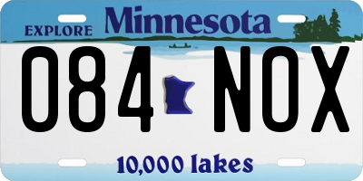 MN license plate 084NOX