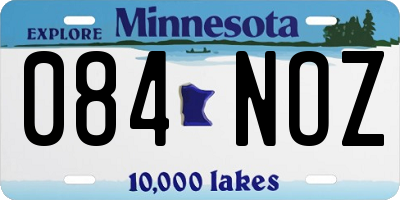 MN license plate 084NOZ