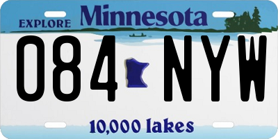 MN license plate 084NYW