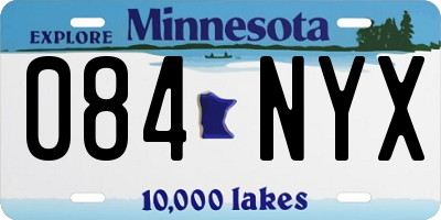 MN license plate 084NYX