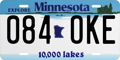 MN license plate 084OKE