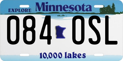 MN license plate 084OSL