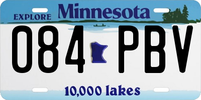 MN license plate 084PBV