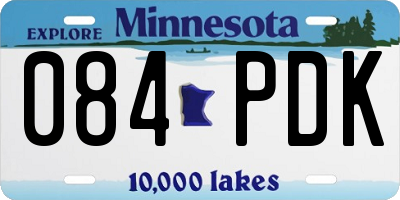 MN license plate 084PDK