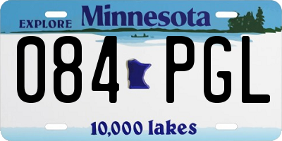 MN license plate 084PGL